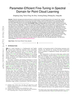 Parameter-Efficient Fine-Tuning in Spectral Domain for Point Cloud
  Learning