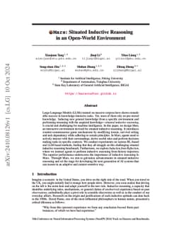 Mars: Situated Inductive Reasoning in an Open-World Environment