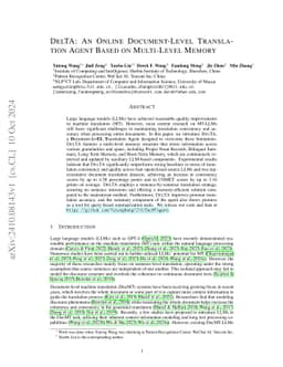 DelTA: An Online Document-Level Translation Agent Based on Multi-Level Memory