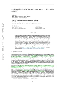 Progressive Autoregressive Video Diffusion Models