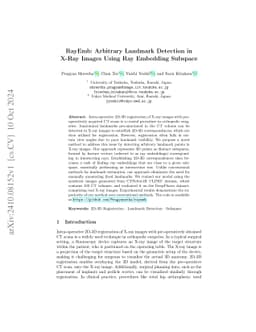 RayEmb: Arbitrary Landmark Detection in X-Ray Images Using Ray Embedding
  Subspace