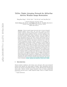 TANet: Triplet Attention Network for All-In-One Adverse Weather Image
  Restoration
