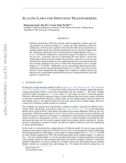 Scaling Laws For Diffusion Transformers