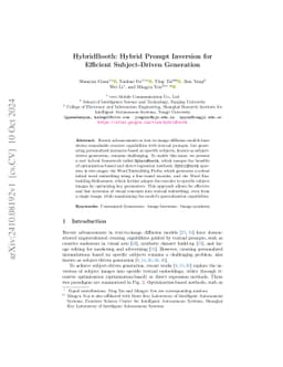HybridBooth: Hybrid Prompt Inversion for Efficient Subject-Driven
  Generation
