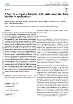 A Survey of Spatio-Temporal EEG data Analysis: from Models to
  Applications