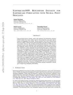 EarthquakeNPP: Benchmark Datasets for Earthquake Forecasting with Neural
  Point Processes