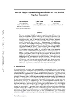 NetDiff: Deep Graph Denoising Diffusion for Ad Hoc Network Topology
  Generation