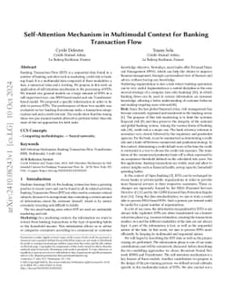 Self-Attention Mechanism in Multimodal Context for Banking Transaction
  Flow