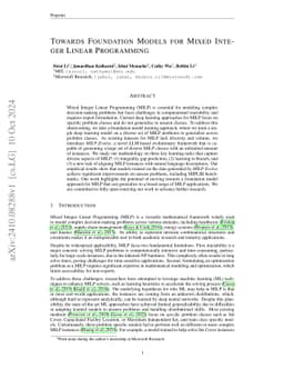 Towards Foundation Models for Mixed Integer Linear Programming