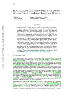 Privately Learning from Graphs with Applications in Fine-tuning Large
  Language Models