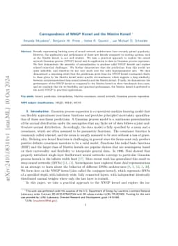 Correspondence of NNGP Kernel and the Matern Kernel