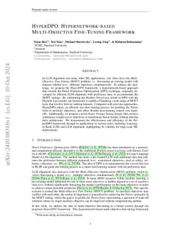 HyperDPO: Hypernetwork-based Multi-Objective Fine-Tuning Framework