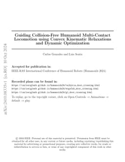 Guiding Collision-Free Humanoid Multi-Contact Locomotion using Convex
  Kinematic Relaxations and Dynamic Optimization