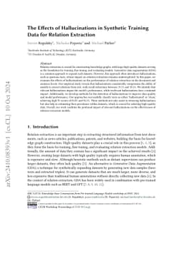The Effects of Hallucinations in Synthetic Training Data for Relation
  Extraction