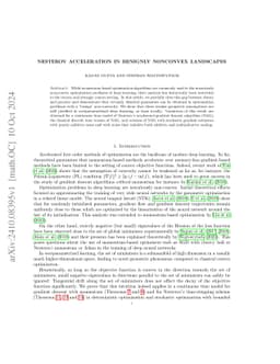 Nesterov acceleration in benignly non-convex landscapes