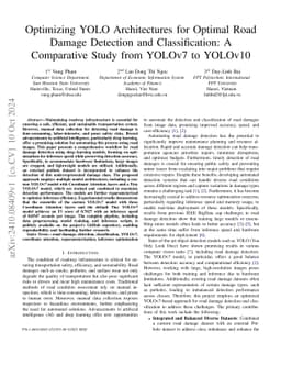 Optimizing YOLO Architectures for Optimal Road Damage Detection and
  Classification: A Comparative Study from YOLOv7 to YOLOv10