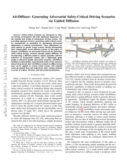 AdvDiffuser: Generating Adversarial Safety-Critical Driving Scenarios
  via Guided Diffusion
