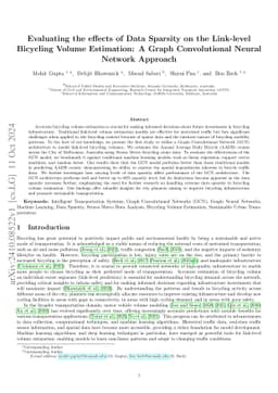 Evaluating the effects of Data Sparsity on the Link-level Bicycling Volume Estimation: A Graph Convolutional Neural Network Approach