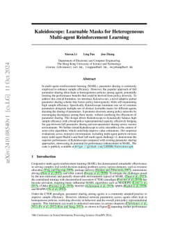 Kaleidoscope: Learnable Masks for Heterogeneous Multi-agent
  Reinforcement Learning