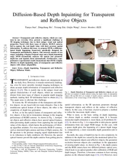 Diffusion-Based Depth Inpainting for Transparent and Reflective Objects