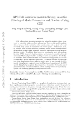 GPR Full-Waveform Inversion through Adaptive Filtering of Model
  Parameters and Gradients Using CNN