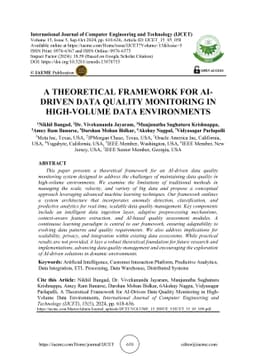 A Theoretical Framework for AI-driven data quality monitoring in
  high-volume data environments