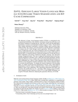 ZipVL: Efficient Large Vision-Language Models with Dynamic Token
  Sparsification and KV Cache Compression