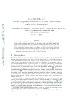 What killed the cat? Towards a logical formalization of curiosity (and
  suspense, and surprise) in narratives