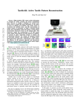 TactileAR: Active Tactile Pattern Reconstruction