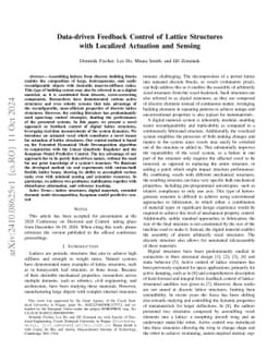 Data-driven Feedback Control of Lattice Structures with Localized
  Actuation and Sensing
