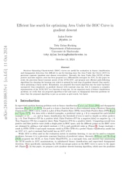 Efficient line search for optimizing Area Under the ROC Curve in
  gradient descent