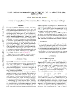 Fully Unsupervised Dynamic MRI Reconstruction via Diffeo-Temporal Equivariance