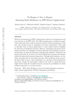 To Repair or Not to Repair: Assessing Fault Resilience in MPI Stencil
  Applications