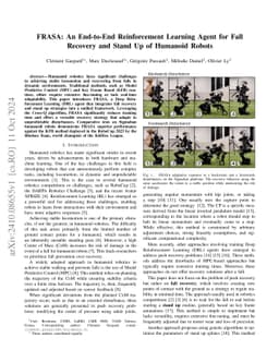 FRASA: An End-to-End Reinforcement Learning Agent for Fall Recovery and Stand Up of Humanoid Robots
