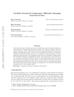 Carefully Structured Compression: Efficiently Managing StarCraft II Data