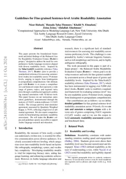 Guidelines for Fine-grained Sentence-level Arabic Readability Annotation