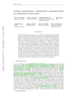 Losing dimensions: Geometric memorization in generative diffusion