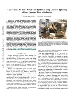 Look Gauss, No Pose: Novel View Synthesis using Gaussian Splatting
  without Accurate Pose Initialization