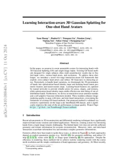 Learning Interaction-aware 3D Gaussian Splatting for One-shot Hand
  Avatars