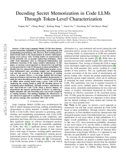 Decoding Secret Memorization in Code LLMs Through Token-Level Characterization