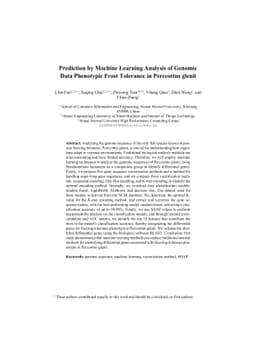 Prediction by Machine Learning Analysis of Genomic Data Phenotypic Frost
  Tolerance in Perccottus glenii