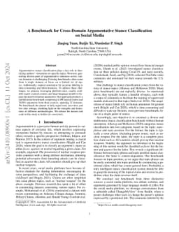 A Benchmark for Cross-Domain Argumentative Stance Classification on
  Social Media