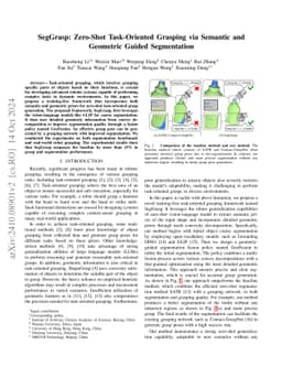 SegGrasp: Zero-Shot Task-Oriented Grasping via Semantic and Geometric
  Guided Segmentation