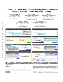 Exploring the Design Space of Cognitive Engagement Techniques with
  AI-Generated Code for Enhanced Learning