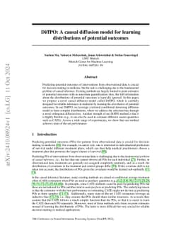 DiffPO: A causal diffusion model for learning distributions of potential
  outcomes
