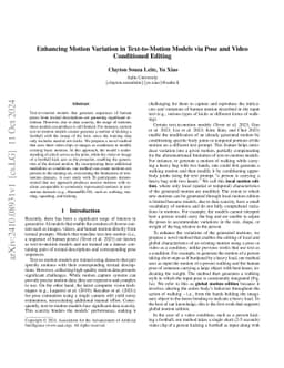 Enhancing Motion Variation in Text-to-Motion Models via Pose and Video
  Conditioned Editing