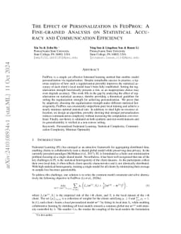 The Effect of Personalization in FedProx: A Fine-grained Analysis on
  Statistical Accuracy and Communication Efficiency