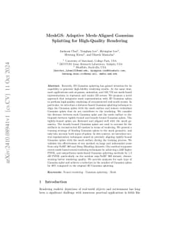 MeshGS: Adaptive Mesh-Aligned Gaussian Splatting for High-Quality
  Rendering