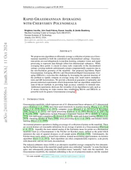 Rapid Grassmannian Averaging with Chebyshev Polynomials