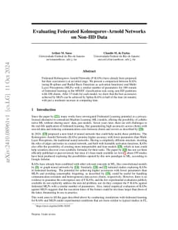 Evaluating Federated Kolmogorov-Arnold Networks on Non-IID Data